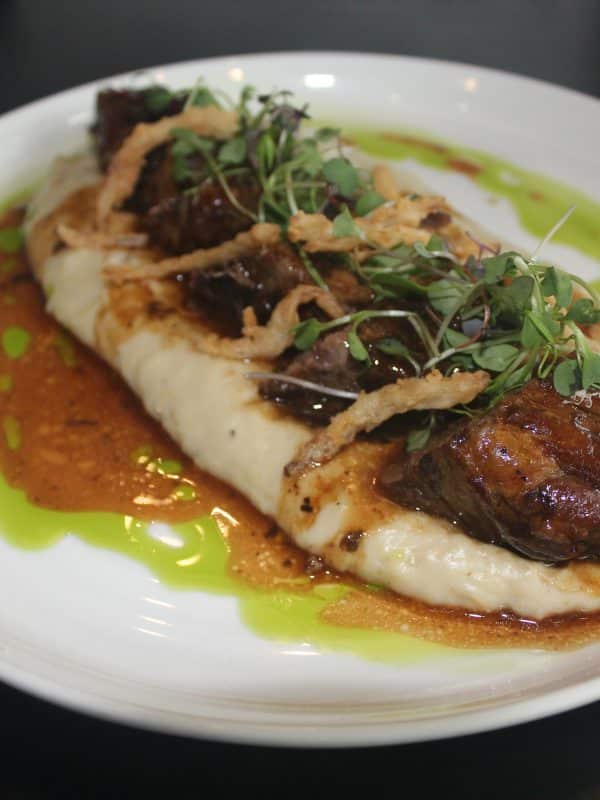 Braised short ribs with Béchamel at our boutique hotel in Dallas, TX